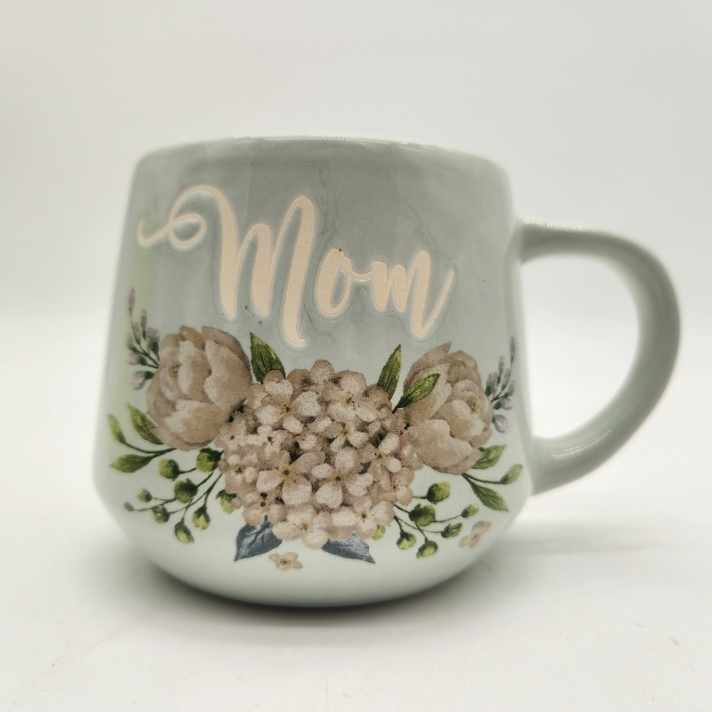 burton + BURTON Tina Wenke Mom Floral Ceramic Mug Robbin's Egg Blue Embedded‎